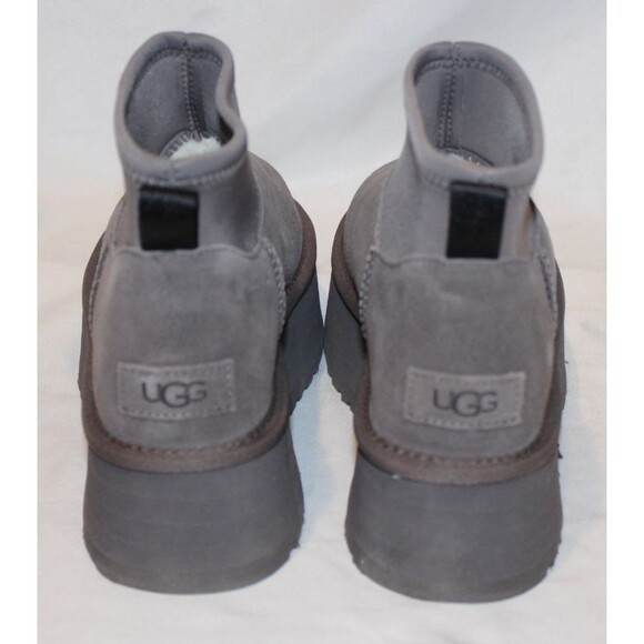 UGG CLASSIC MINI DIPPER PLATFORM SHEARLING LINED BOOTS US 7 WOMEN THUNDER GRAY‎ - Picture 5 of 6